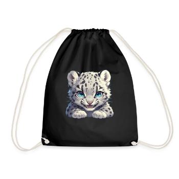 Snow Leopard Schneeleoparde Schneeleopard - Drawstring Bag - black - Front