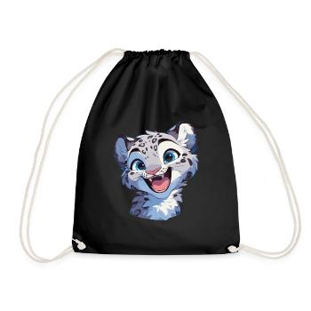 Snow Leopard Schneeleoparde Schneeleopard - Drawstring Bag - black - Front