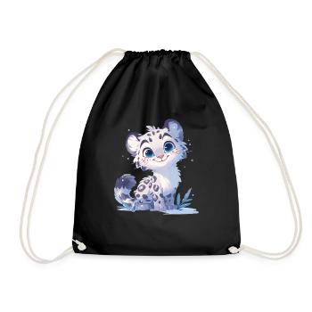 Snow Leopard Schneeleoparden Schneeleopard - Drawstring Bag - black - Front
