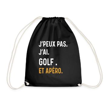 I can't I have Golf Aperitif Humor - Turnbeutel - Schwarz - Vorne