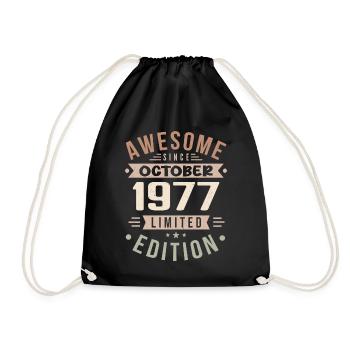 Legend Since October 1977 Birthday October 1977 - Drawstring Bag - black - Front