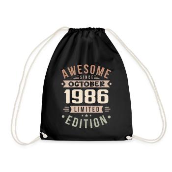 Légende Depuis Octobre 1986 Anniversaire Octobre 1986 - Sac de sport léger - noir - Devant