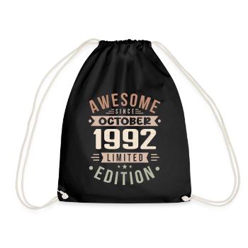 Legend Since October 1992 Birthday October 1992 - Drawstring Bag - black - Front