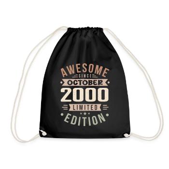 Legend since October 2000 Birthday October 2000 - Drawstring Bag - black - Front
