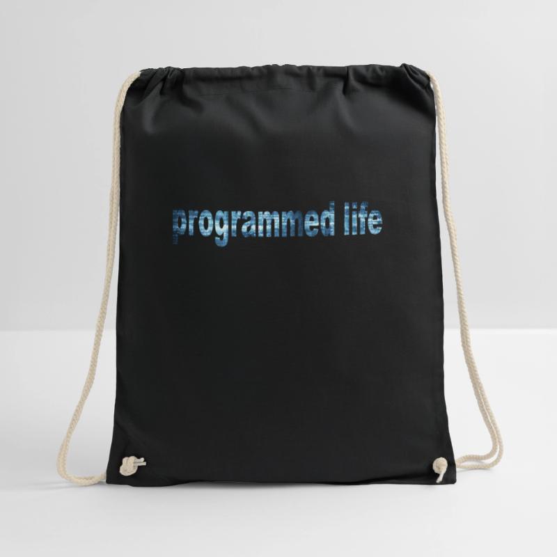 Programmiertes Leben Typografie Programmed Life Turnbeutel