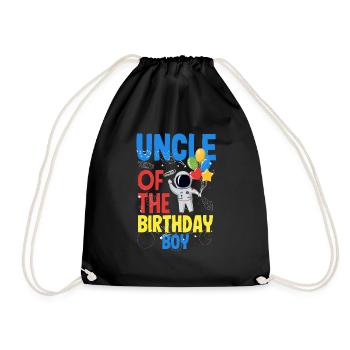 Anniversaire des enfants Membres de la famille des astronautes - Sac de sport léger - noir - Devant