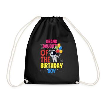Anniversaire des enfants Membres de la famille des astronautes - Sac de sport léger - noir - Devant