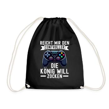 Hands me the controller, the queen wants to play - Drawstring Bag - black - Front