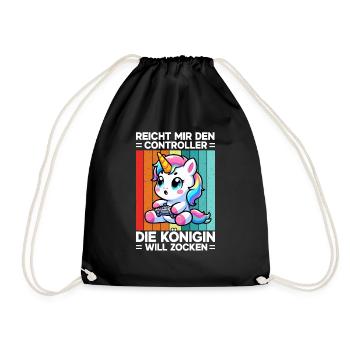 Elle me tend la manette, la reine veut jouer - Sac de sport léger - noir - Devant