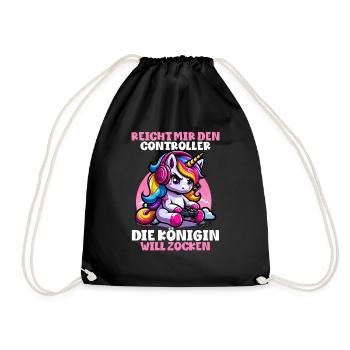 Elle me tend la manette, la reine veut jouer - Sac de sport léger - noir - Devant