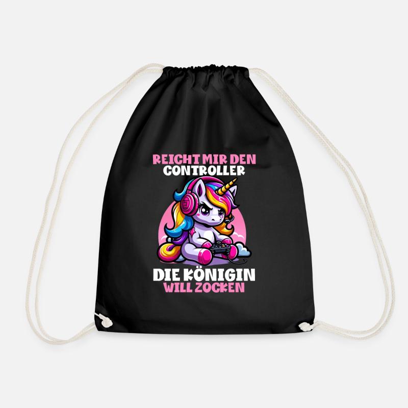 Reicht mir den Controller die Königin will zocken - Turnbeutel - Schwarz