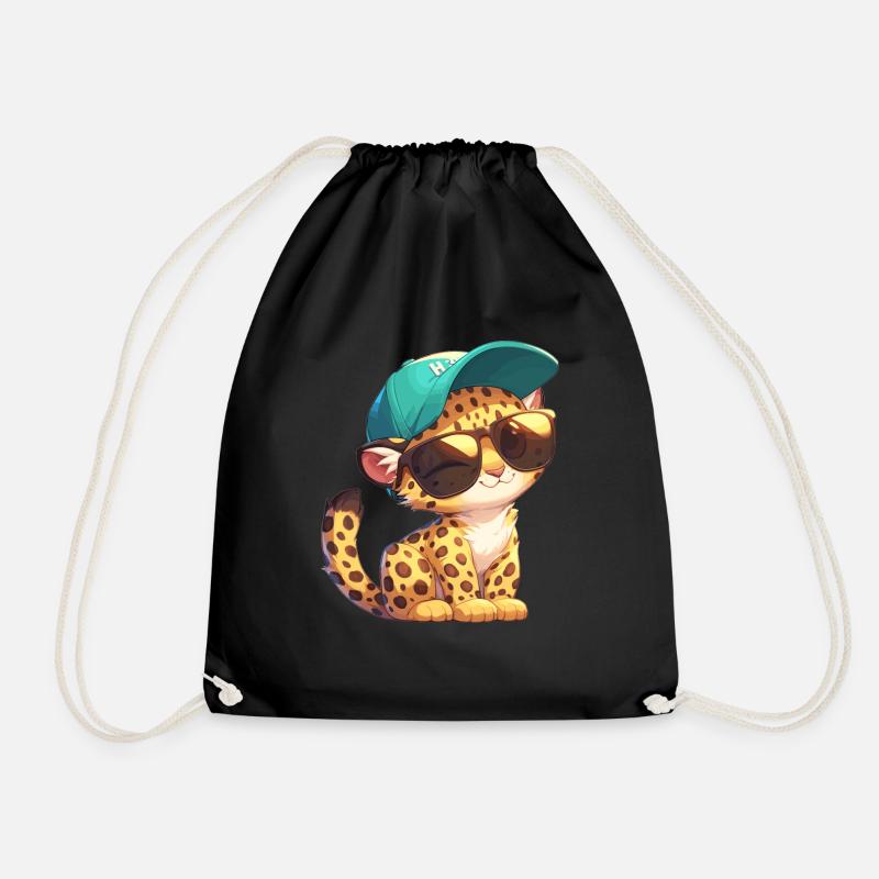 Leoparden Leopard - Turnbeutel - Schwarz