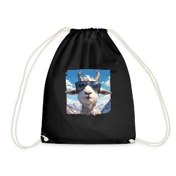 Alpine Goat Mountain Goats Mountain Goat - Drawstring Bag - black - Front
