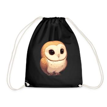 Barn Owl Schleiereulen Schleiereule - Drawstring Bag - black - Front