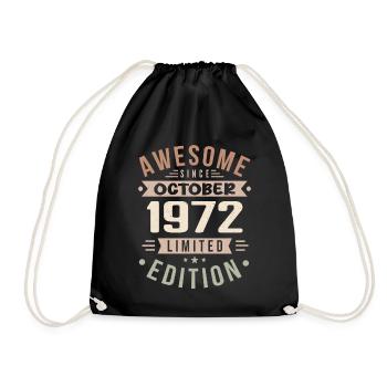 Legend Since October 1972 Birthday October 1972 - Drawstring Bag - black - Front
