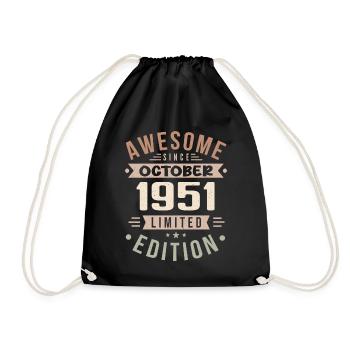 Légende Depuis Octobre 1951 Anniversaire Octobre 1951 - Sac de sport léger - noir - Devant