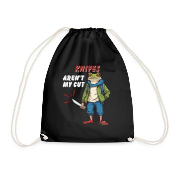 KNIVES AREN'T MY CUT - Drawstring Bag - black - Front