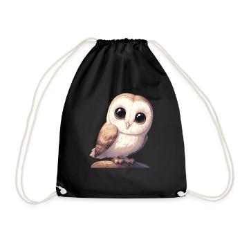 Barn Owl Schleiereulen Schleiereule - Drawstring Bag - black - Front
