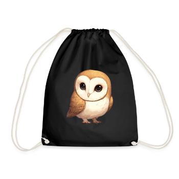 Barn Owl Schleiereulen Schleiereule - Drawstring Bag - black - Front