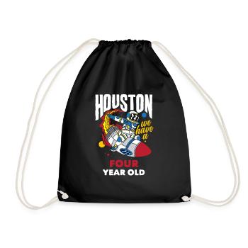 4ème anniversaire garçons 4 ans astronaute anniversaire - Sac de sport léger - noir - Devant