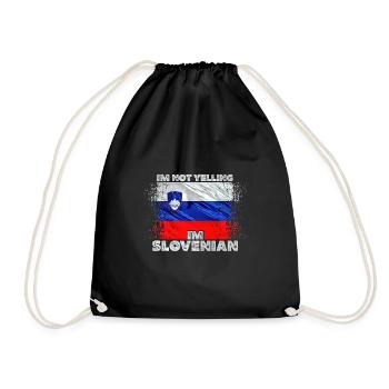 Slovenia - Drawstring Bag - black - Front