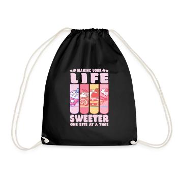 Pastry Lover Making Life Swerter Cute Gift - Turnbeutel - Schwarz - Vorne