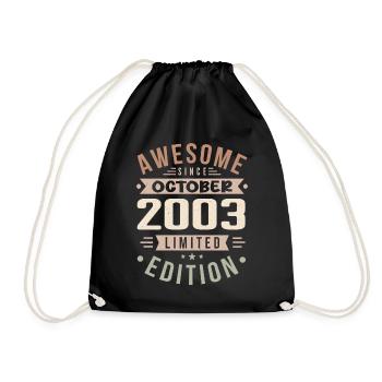 Légende depuis Octobre 2003 Anniversaire Octobre 2003 - Sac de sport léger - noir - Devant