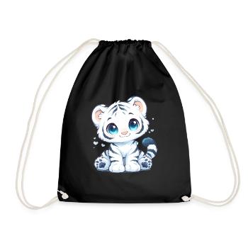 Tigre blanc Tigre Weißer Tigre - Sac de sport léger - noir - Devant