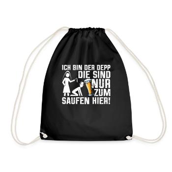 Der Bräutigam Lustiges Junggesellenabschied - Turnbeutel - Schwarz - Vorne