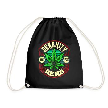 Serenity Herb 4/20 THC Retro Vintage Cannabis - Turnbeutel - Schwarz - Vorne