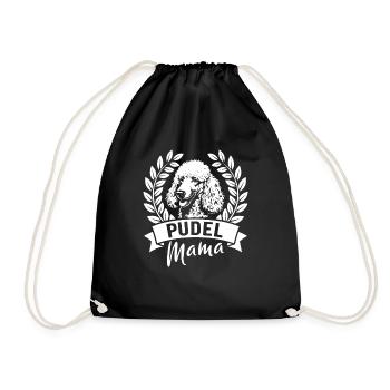 Pudel Mama - Hundebesitzerin - Turnbeutel - Schwarz - Vorne