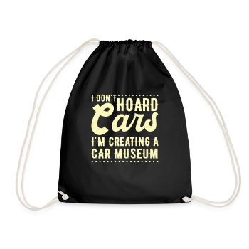 Classic Cars Collector Funny Vintage Car - Drawstring Bag - black - Front
