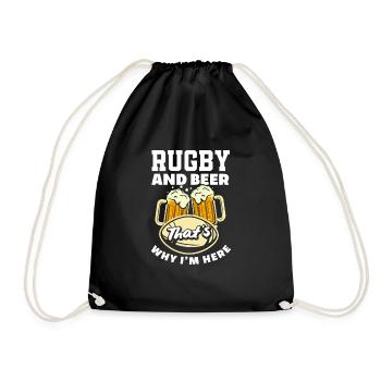 Le rugby et la bière C’est pourquoi je suis ici - Sac de sport léger - noir - Devant