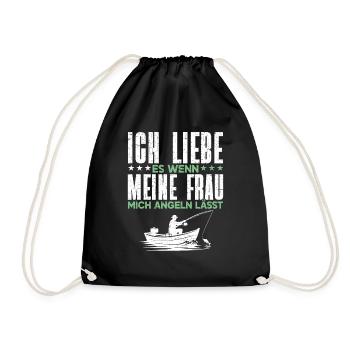 Pêcheur Canne à pêche Drôle Pêcheur Hobby Pêcheur - Sac de sport léger - noir - Devant