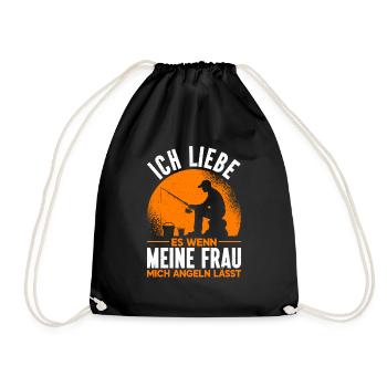 Pêcheur Canne à pêche Drôle Pêcheur Hobby Pêcheur - Sac de sport léger - noir - Devant