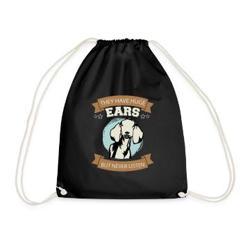 Nubian Goats: Big Ears, Selective Hearing - Drawstring Bag - black - Front