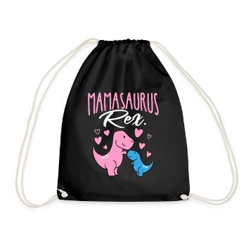 Mamasaurus Rex T-Rex Dino Mother's Day Best Mama Mam - Drawstring Bag - black - Front