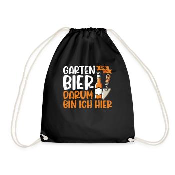 Beer Garden Gardening Allotment Gardener Gardener - Drawstring Bag - black - Front