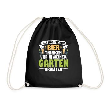 Beer Garden Gardening Allotment Gardener Gardener - Drawstring Bag - black - Front