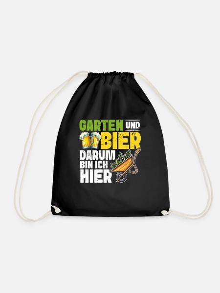 Bier Garden Gartenarbeit Kleingärtner Gärtner - Turnbeutel - Schwarz