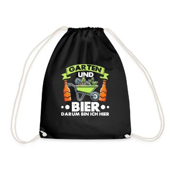 Beer Garden Gardening Allotment Gardener Gardener - Drawstring Bag - black - Front