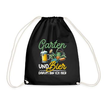 Beer Garden Gardening Allotment Gardener Gardener - Drawstring Bag - black - Front