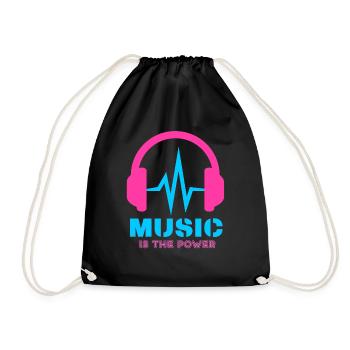 Music is the power - Turnbeutel - Schwarz - Vorne
