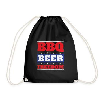 BBQ Beer Freedom - Barbecue drôle Pitmaster - Sac de sport léger - noir - Devant