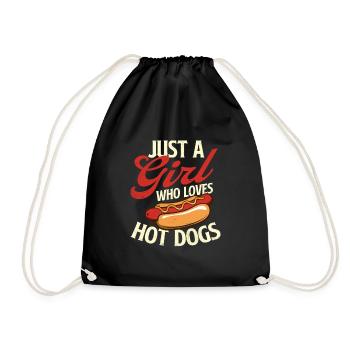 Juste une fille qui aime les hot-dogs - Humour pour amateur de barbecue - Sac de sport léger - noir - Devant
