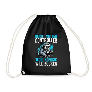Hands me the controller, the queen wants to play - Drawstring Bag - black - Front