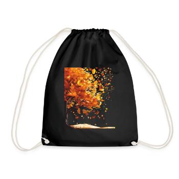 AUTUMN TREE LEAVES - Drawstring Bag - black - Front