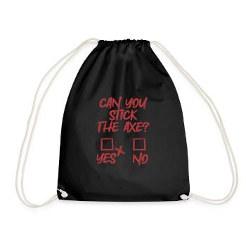 Axe Throwing Axe Thrower Funny - Drawstring Bag - black - Front