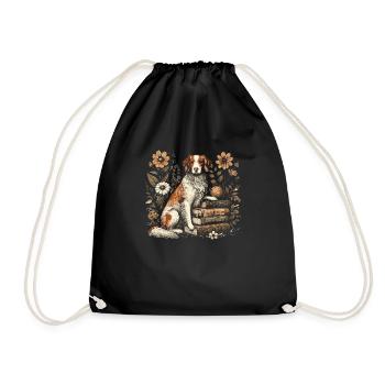 Épagneul breton Flower Book Reader - Sac de sport léger - noir - Devant
