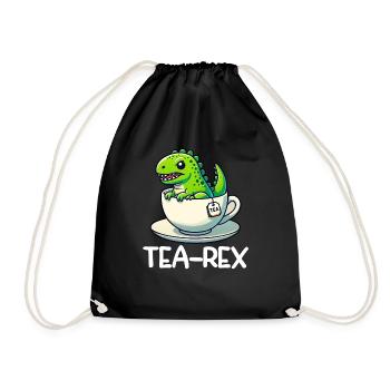 Tea Rex Dinosaur Lover T-Rex Tea Mug - Drawstring Bag - black - Front